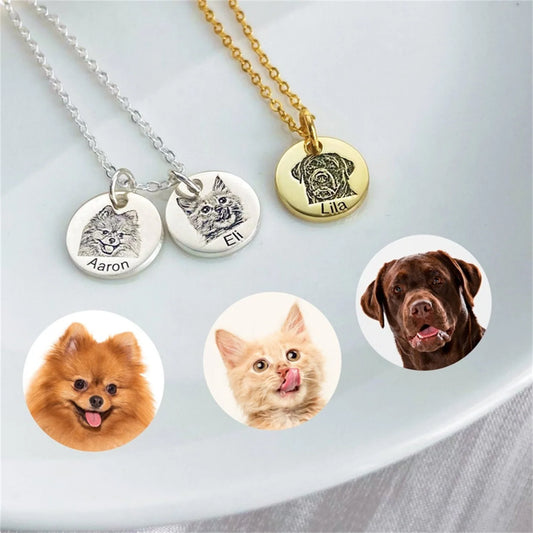 Ciondolo Personalizzato con la Foto del Tuo Cane o Gatto + Catenina GRATIS